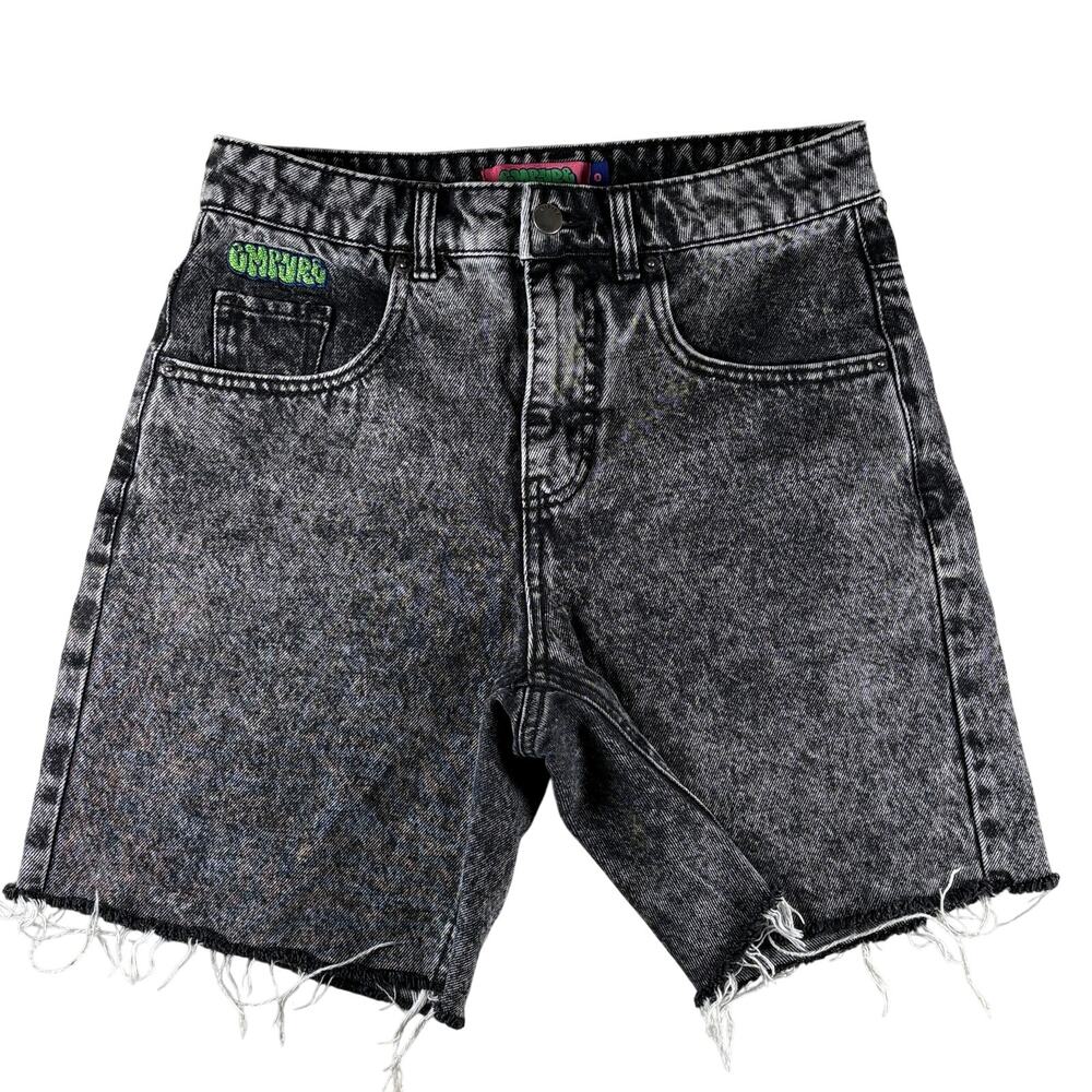 Empyre Denim Jorts Shorts Women's 0 Loiter Obscure Grey Wash Baggy Fray Cut Off